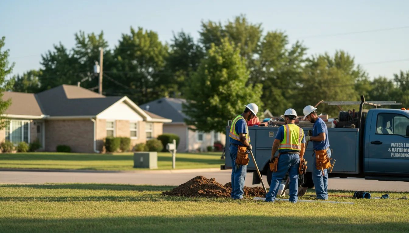 Residential water line and bathroom plumbing service in Waterman, IL